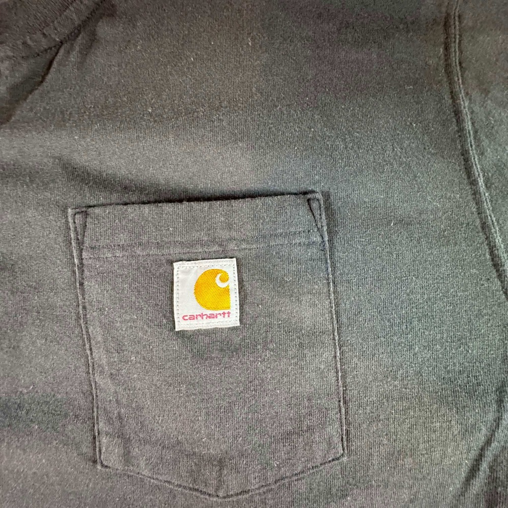 Carhartt Mens 2XL Loose Fit Short Sleeve Henley Pocket T-Shirt Black Workwear - Picture 4 of 9